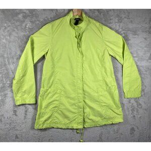 Eileen Fisher Lightweight Utility Jacket – Lime Green Drawstring Coat – Women’s
